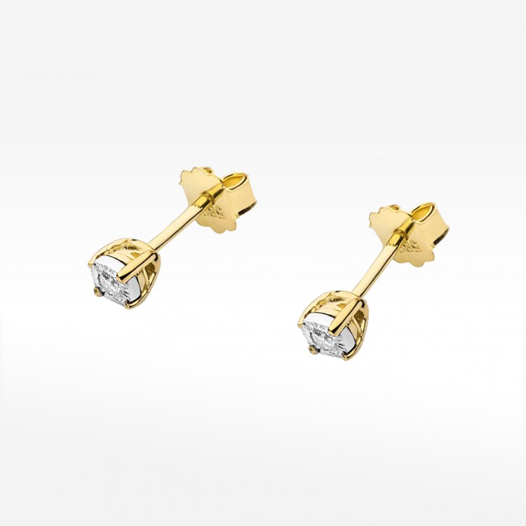 Kolczyki ze złota z diamentami na sztyft