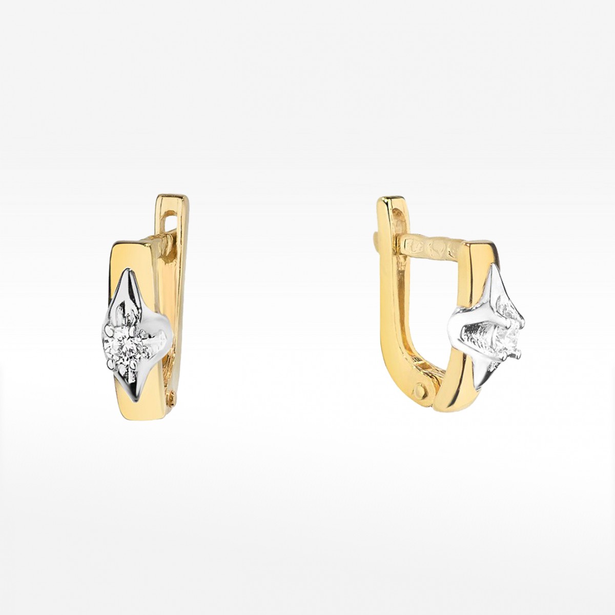 Kolczyki z diamentami angielskie zapięcie