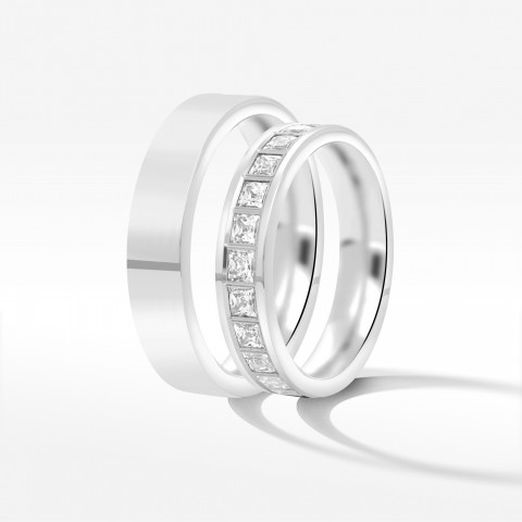 Obrączki ślubne z białego złota 4.5mm płaskie