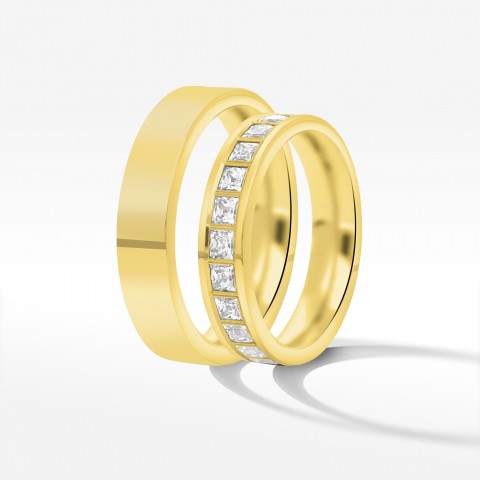 Obrączki ślubne z żółtego złota 4.5mm płaskie