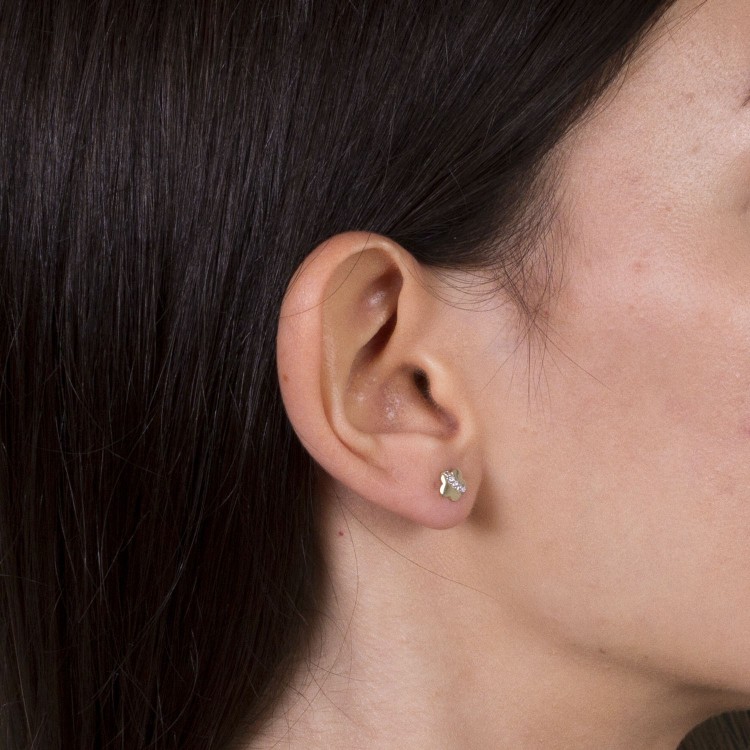 Kolczyki ze złota kwiatki z cyrkoniami