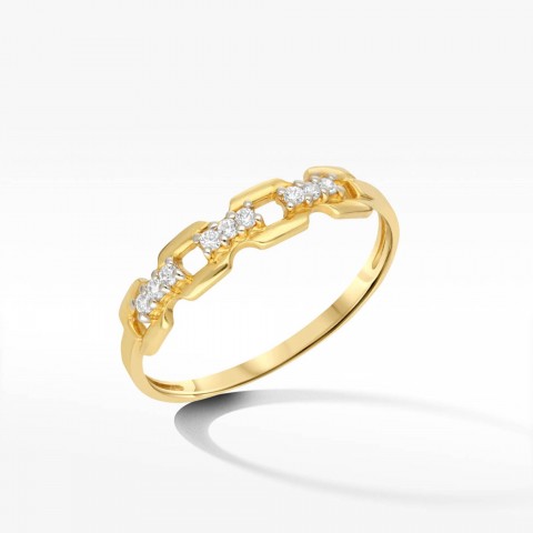 Pierścionek ze złota z cyrkoniami