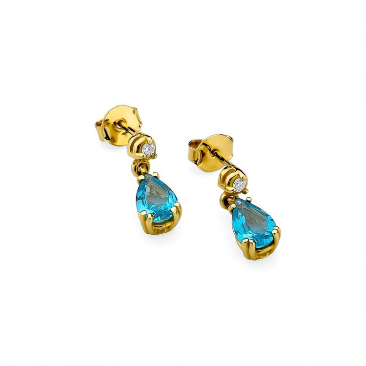 Złote kolczyki z topazem