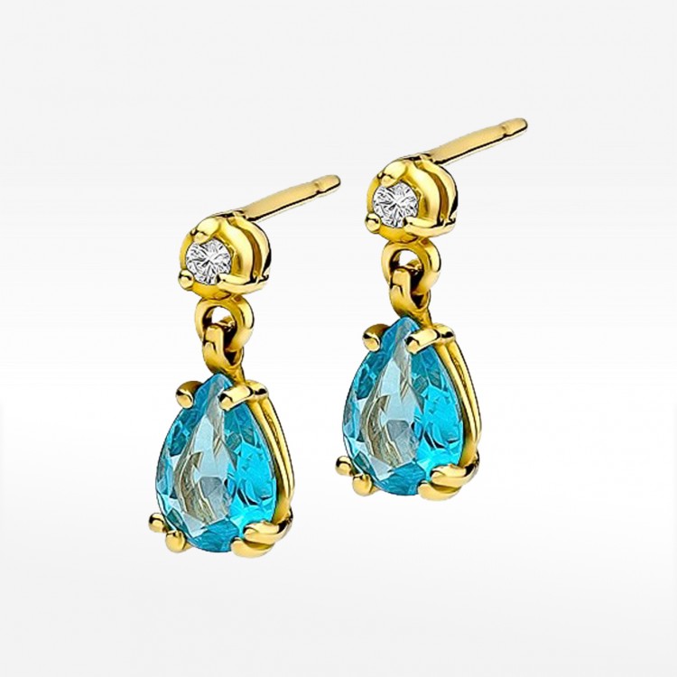 Złote kolczyki z topazem