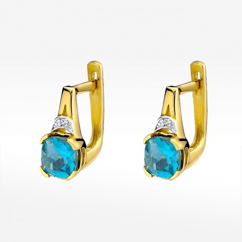 Złote kolczyki z topazem