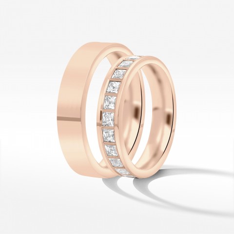 Obrączki ślubne z różowego złota 4.5mm płaskie