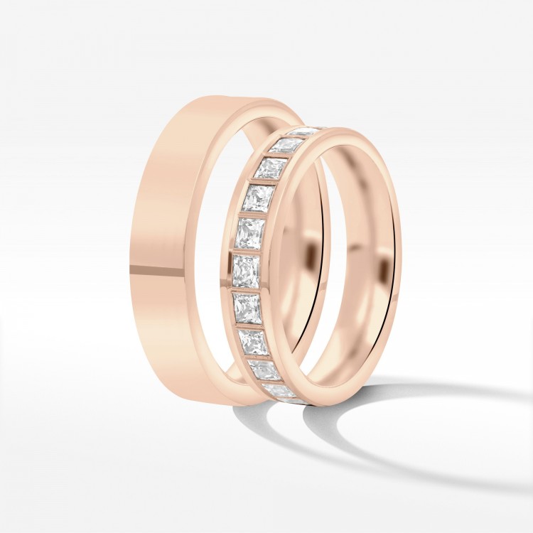 Obrączki ślubne z różowego złota 4.5mm płaskie
