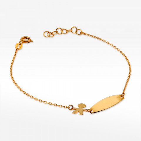 Bransoletka ze złota z blaszką i ludzikiem