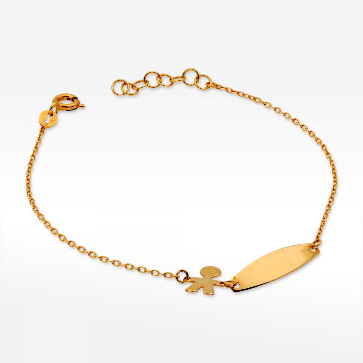 Bransoletka ze złota z blaszką i ludzikiem