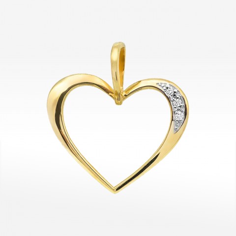 Zawieszka ze serduszko z diamentami