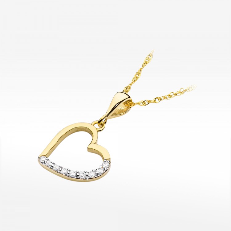 Zawieszka ze serduszko z diamentami