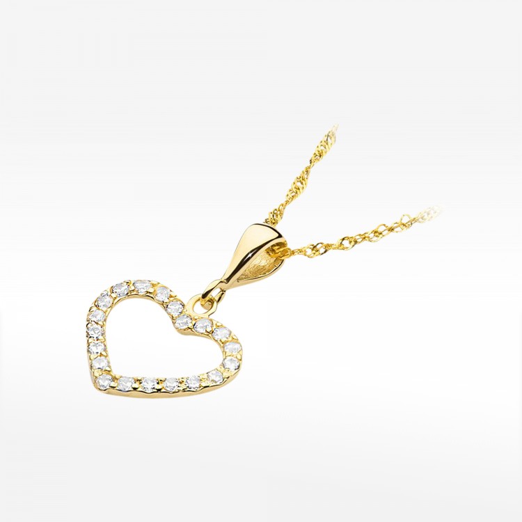 Zawieszka ze serduszko z diamentami