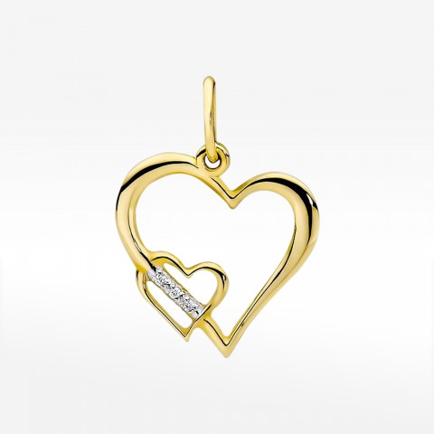 Zawieszka ze serduszko z diamentami