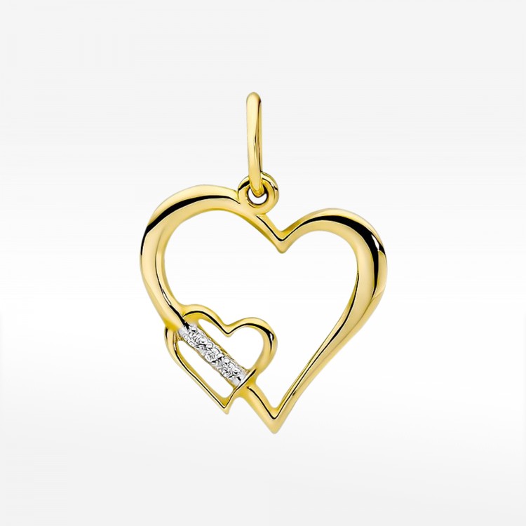 Zawieszka ze serduszko z diamentami