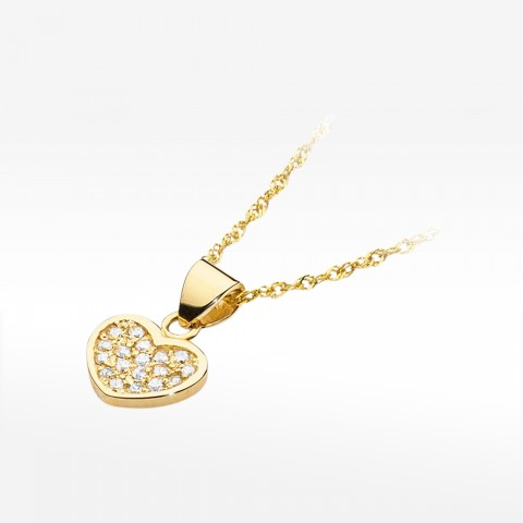 Zawieszka ze serduszko z diamentami