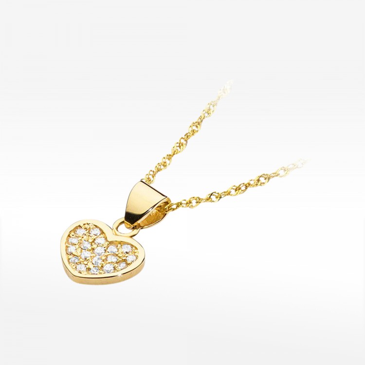 Zawieszka ze serduszko z diamentami