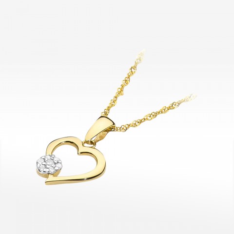 Zawieszka ze serduszko z diamentami