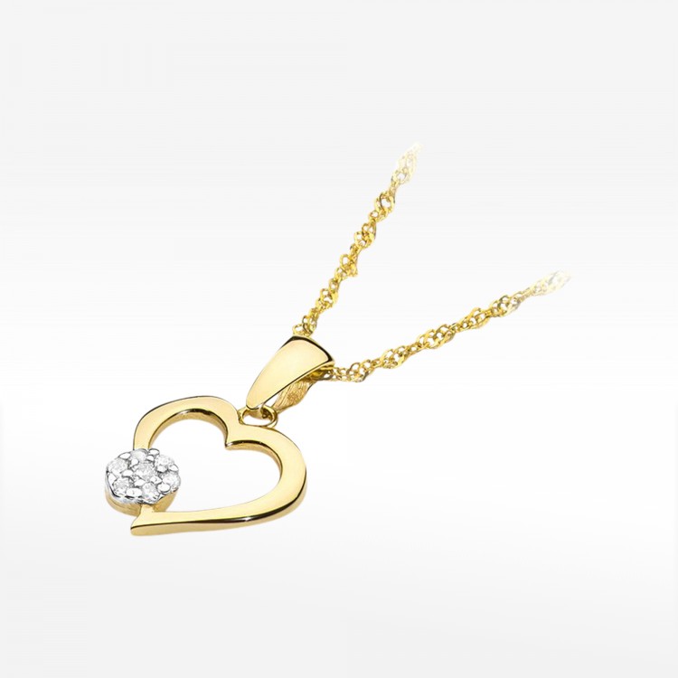 Zawieszka ze serduszko z diamentami