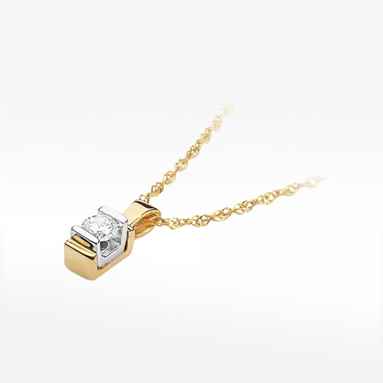 Złota zawieszka z diamentami