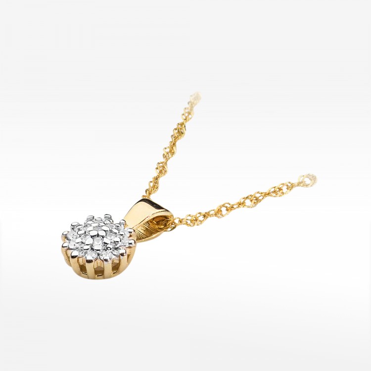 Złota zawieszka z diamentami