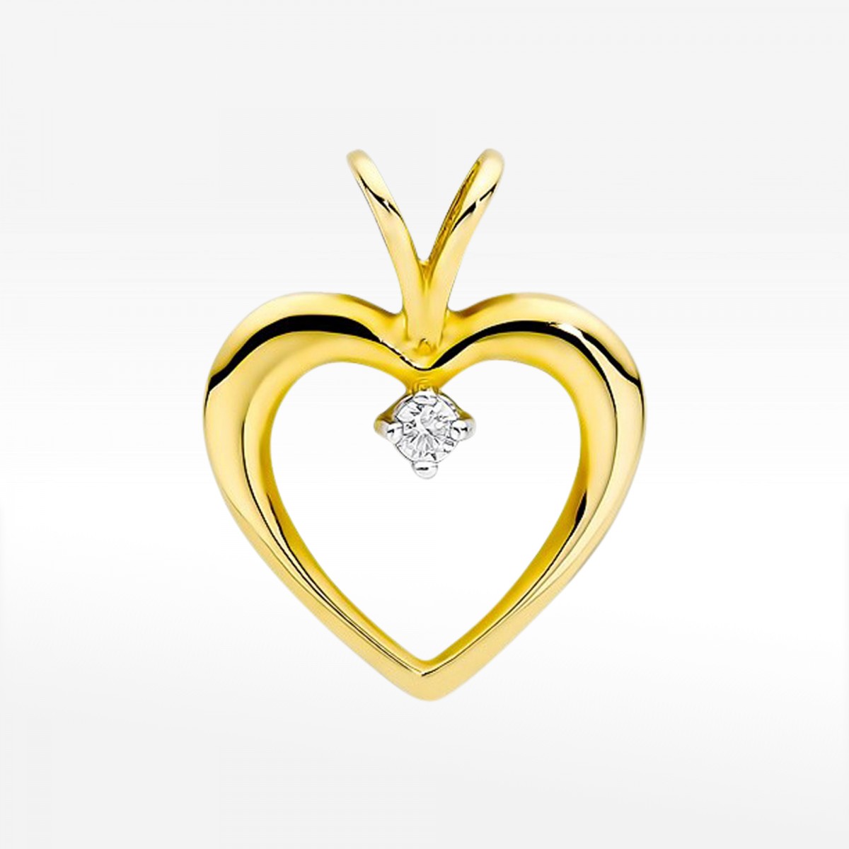 Złota zawieszka serce z diamentami