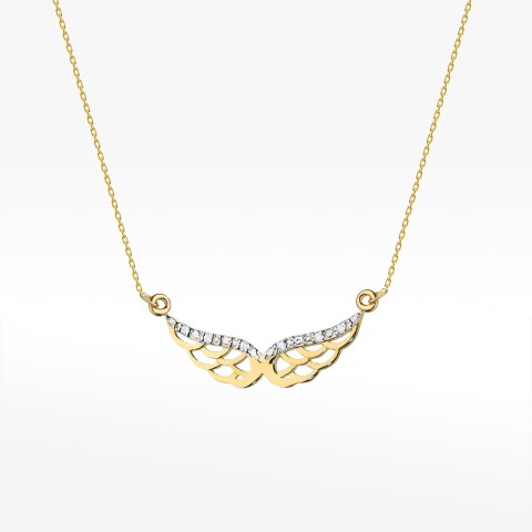 Złota celebrytka z diamentami skrzydełka