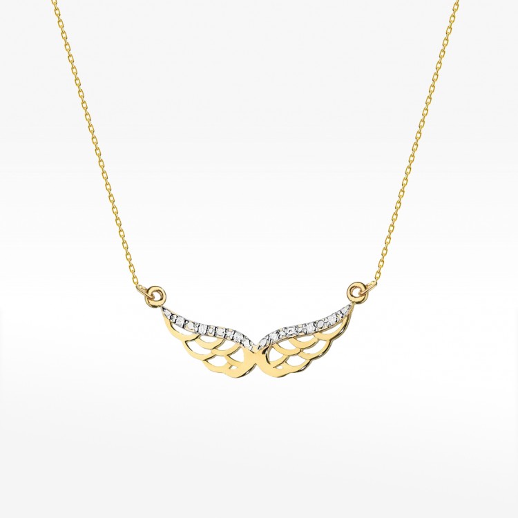 Złota celebrytka z diamentami skrzydełka