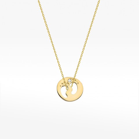 Złota celebrytka stópki z diamentem