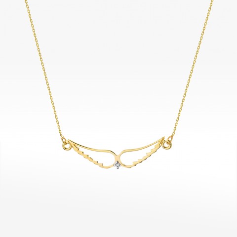 Celebrytka złota z diamentem skrzydełko