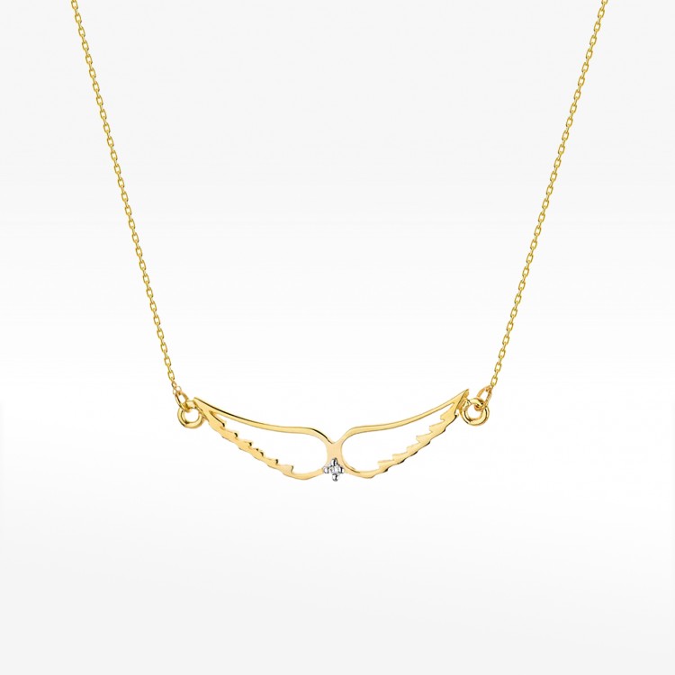 Celebrytka złota z diamentem skrzydełko