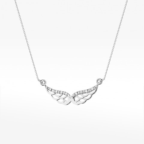 Złota celebrytka z diamentami skrzydełka białe złoto