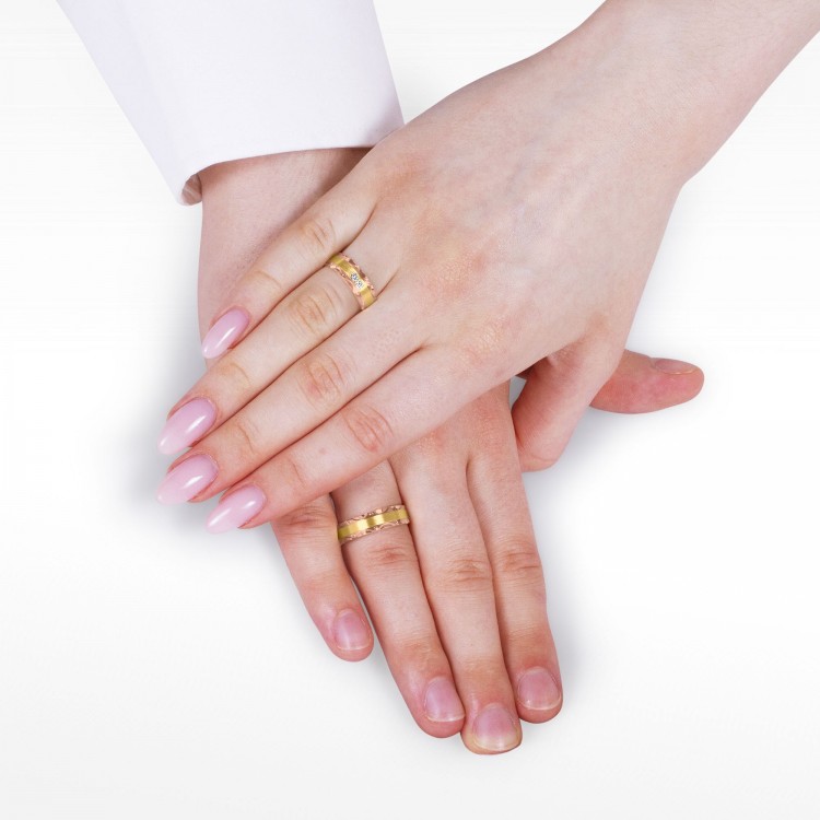 Obrączki ślubne z dwukolorowego złota 6mm