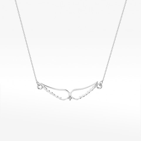 Celebrytka złota z diamentem skrzydełko białe złoto