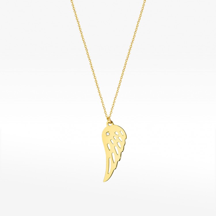 Celebrytka skrzydełko z diamentem