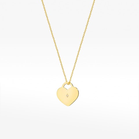 Złota celebrytka serduszko z diamentem