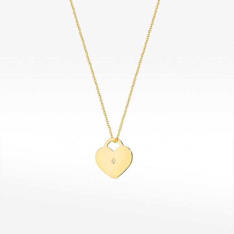 Złota celebrytka serduszko z diamentem