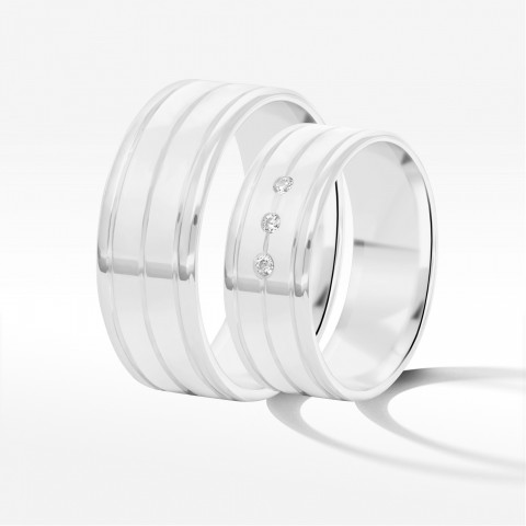 Obrączki ślubne z białego złota 7mm