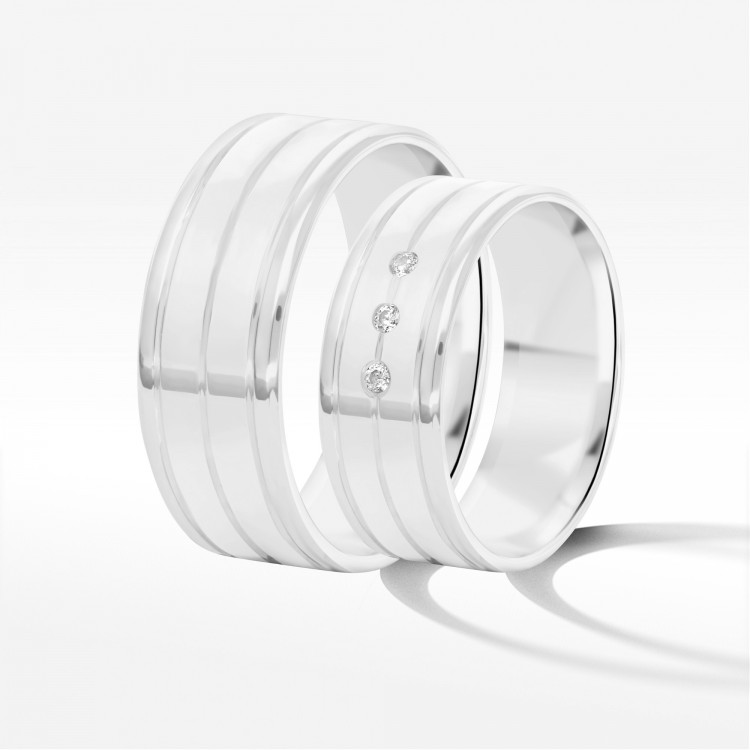 Obrączki ślubne z białego złota 7mm