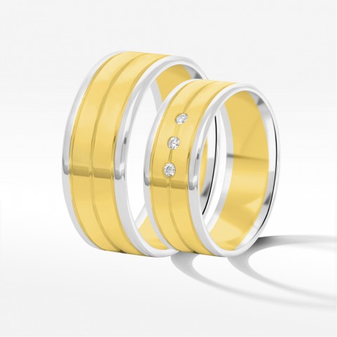 Obrączki ślubne z dwukolorowego złota 7mm