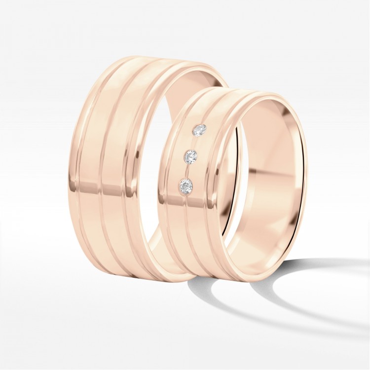 Obrączki ślubne z różowego złota 7mm