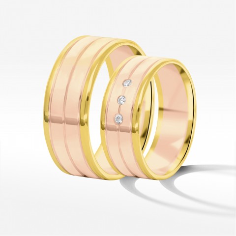 Obrączki ślubne z dwukolorowego złota 7mm