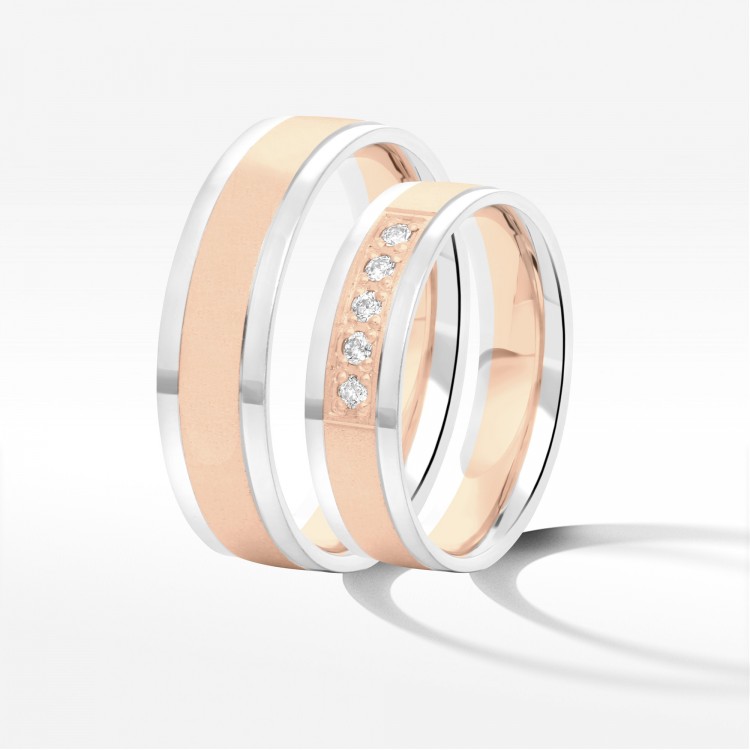 Obrączki ślubne z dwukolorowego złota 5.5mm