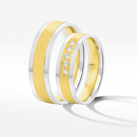 Obrączki ślubne z dwukolorowego złota 5.5mm