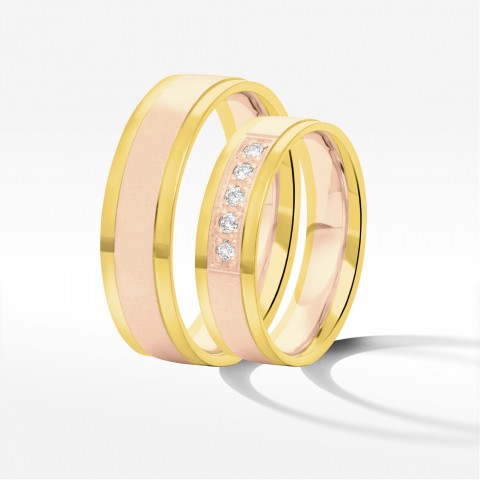 Obrączki ślubne z dwukolorowego złota 5.5mm