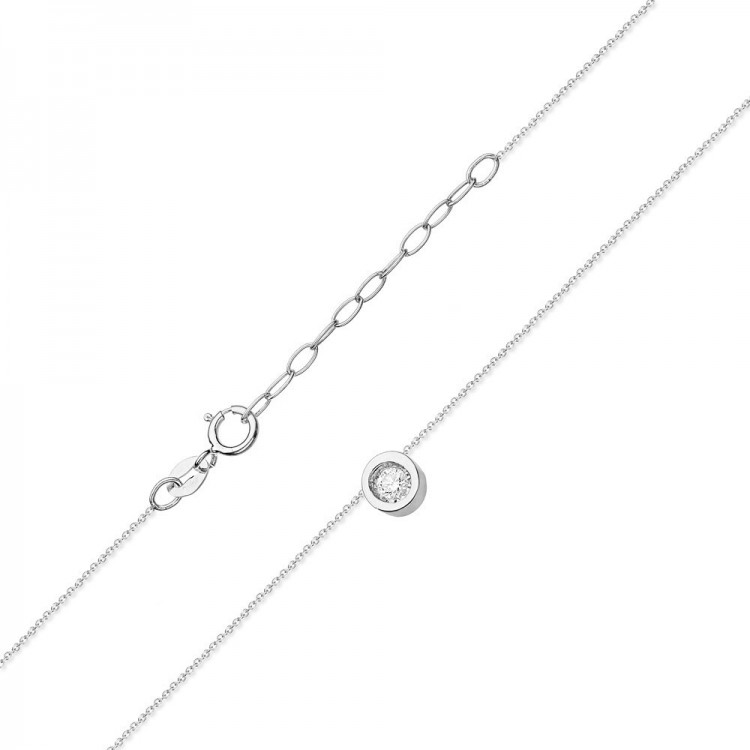 Złota celebrytka z diamentem z białego złota