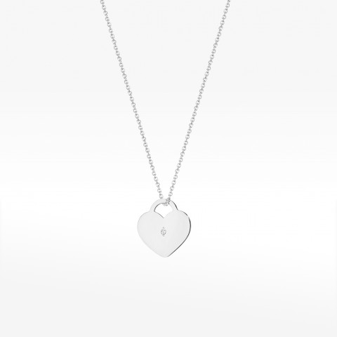 Złota celebrytka serduszko z diamentem z białego złota