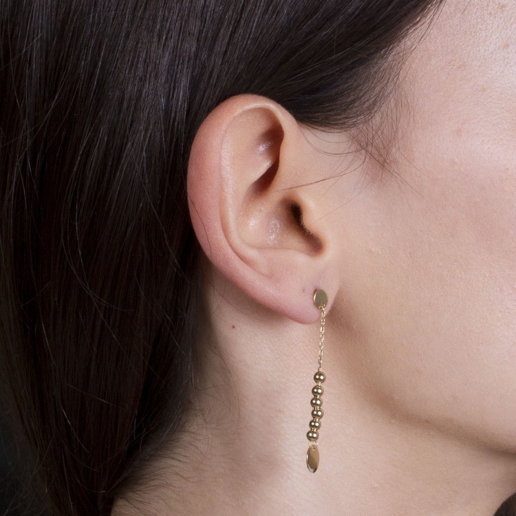 Wiszące kolczyki ze złota