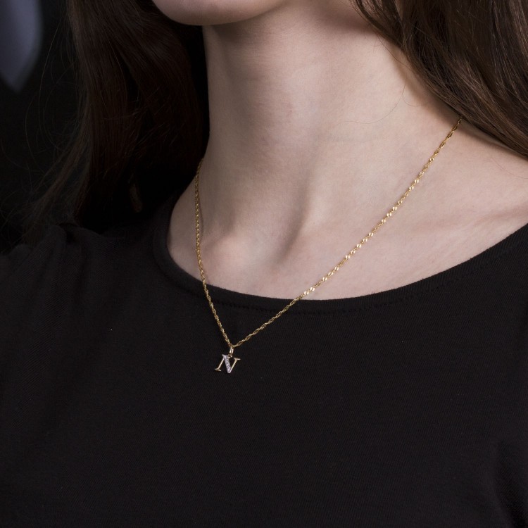 Zawieszka ze złota literka N