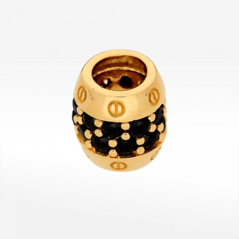 Zawieszka ze złota z czarnymi cyrkoniami