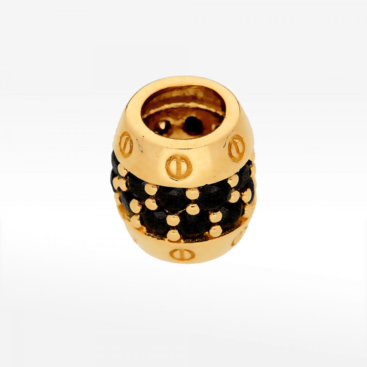 Zawieszka ze złota z czarnymi cyrkoniami